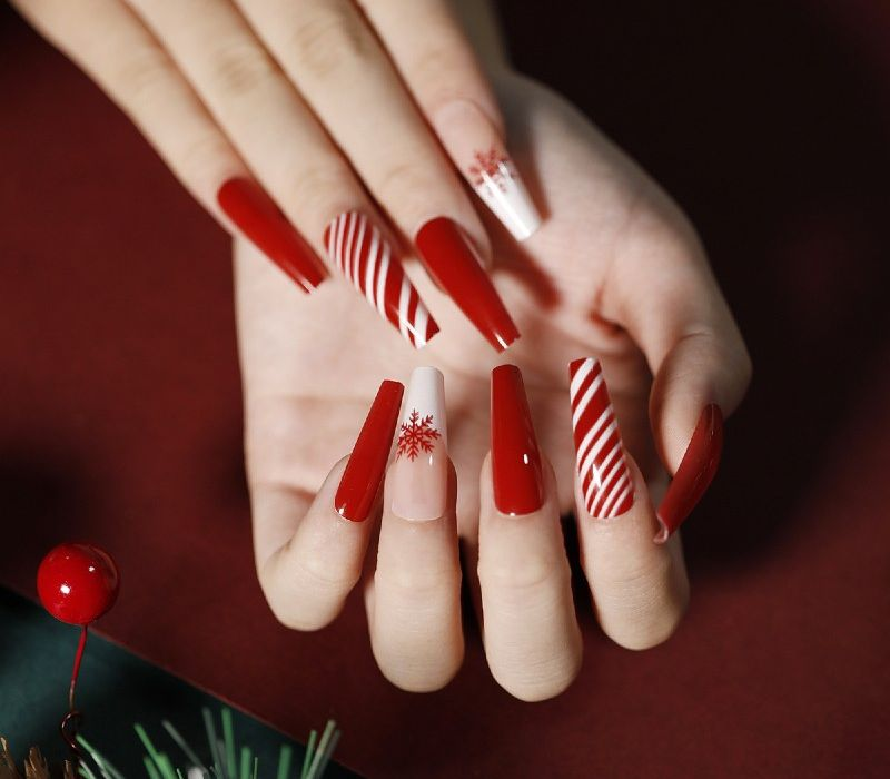 Christmas nails, OrchidNailsSpa DiamondBarCA